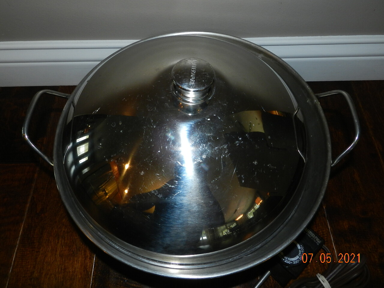 Vintage Farberware Electric Wok Skillet Dome Lid Stainless Steel 343A 7
