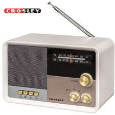 Crosley CR3036D-WS Tribute AM/FM Radio with Built-In Bluetooth - White Sand