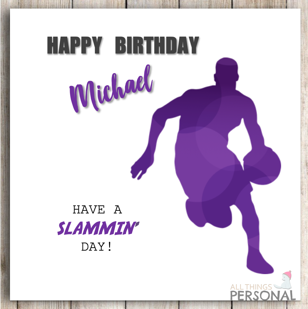Personalised Basketball Birthday Card Son Grandson Nephew Brother Dad Uncle