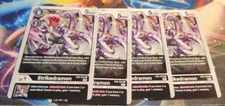 x4 Playset Digimon STRIKEDRAMON EX2-032 Black Common Digital Hazard TCG