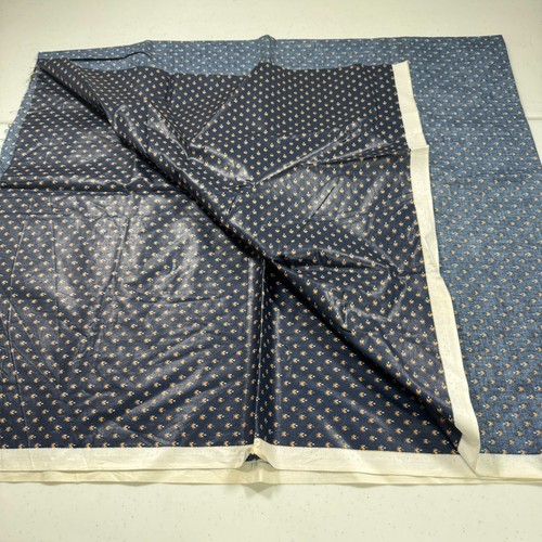 vintage dupont upholstery fabric blue floral cotton 63x54 1.75 yards - 第 1/8 張圖片