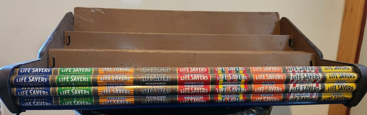 Vintage LIFESAVERS 9 Flavor Store Display Case Tin & Plastic