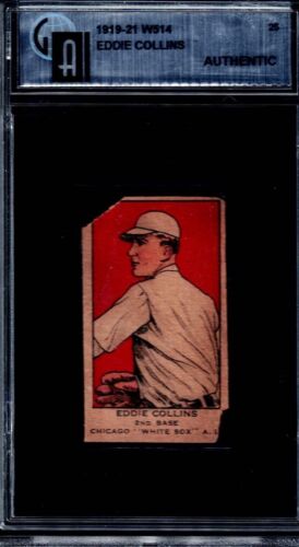 Rare 1919 W514 Eddie COLLINS HOF, GAI A, Hand-Cut Strip Card, Chicago White Sox