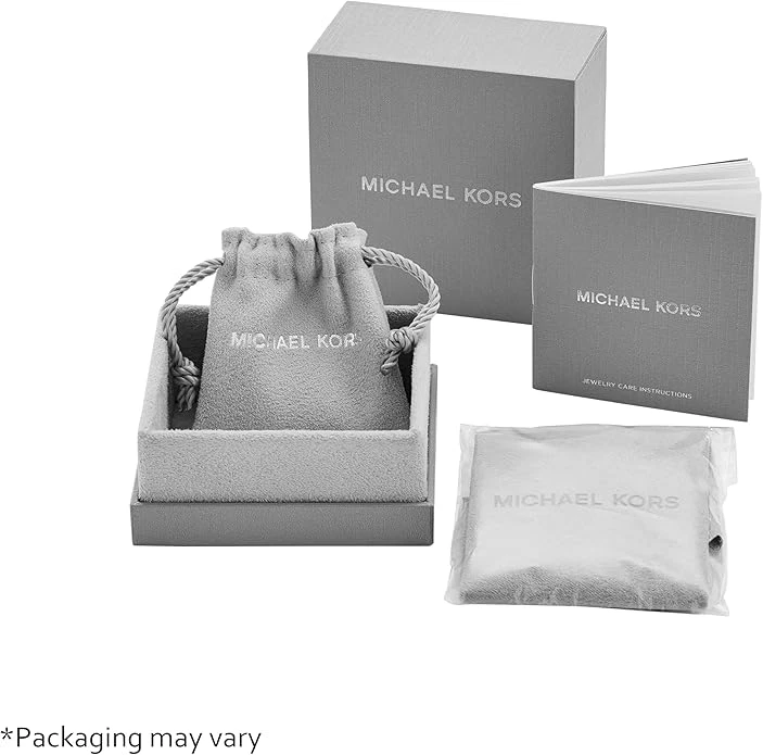 Michael Kors Large Whisper Hoop Earrings Rose Gold Steel CZ Heart Crystal MKJ... - Image 2 of 4