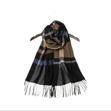Color Block Fringe Hem Scarf