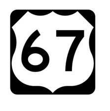 7" us route 67 highway sign road bumper sticker decal usa made