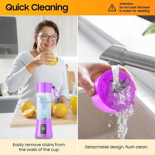 Cordless Personal Size Portable Blender - 14 Oz Blender for Smoothies and Shakes - 第 4/8 張圖片