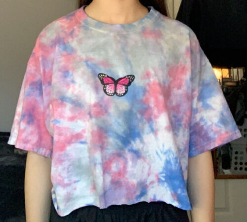 Tie-Dye Butterfly T-Shirt Crop Top 