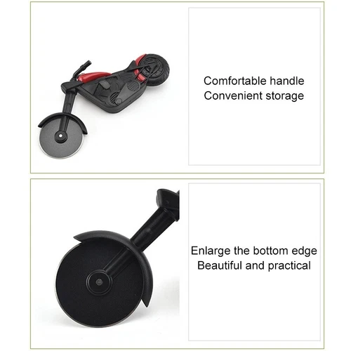 Pizzaschneider Motorrad Pizzaroller Pizzamesser Pizzarad Pizzateiler Biker - Bild 7 von 10