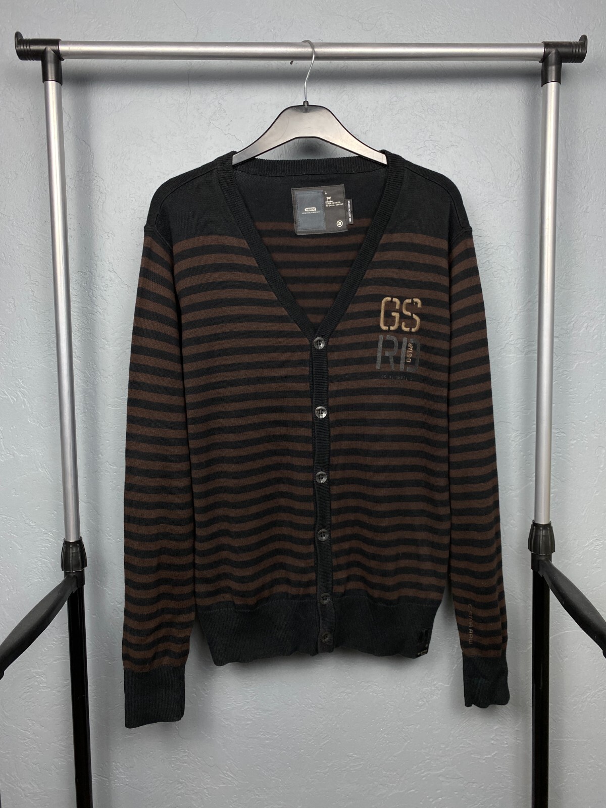 G Star Raw Vintage Mens Knit Cardigan Sweater Size L