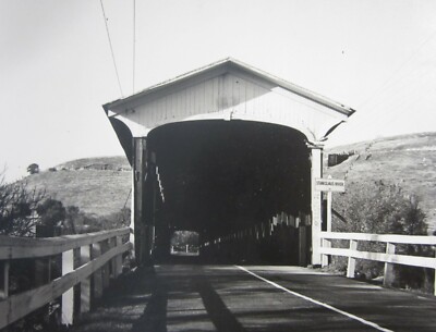 Vintage Knight's Ferry CA Stanislaus County Covered Bridge (5 X 7) Photo 1950s