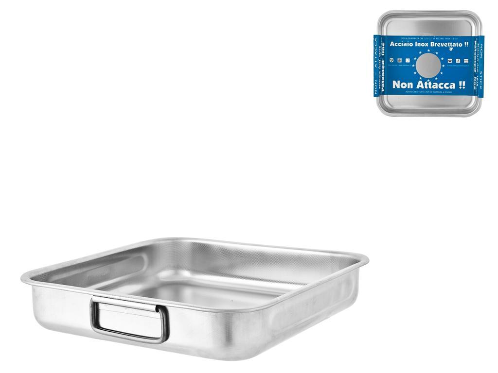 Bandeja Para Horno Inox Antiadherente 32X32 Cm - Ambit En Oferta Teglia Quadra Nonstick 32X32