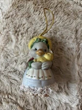 Duck w/ Baby Jasco Caring Critter Chimers Bell Porcelain Christmas Ornament 