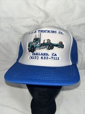 80  s R A Trucking Oakland Calif. Semi Snapback Logo Cap Trucker Hat Work Cap
