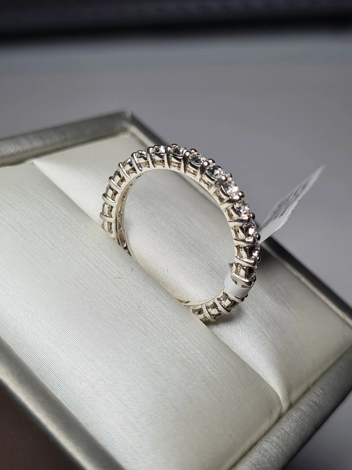 Anello Swarovski Zirconi Eternità Argento Sterling TAGLIA T