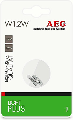 AEG Autolampe Light Plus W1,2W, 2-er Set Glühbirne Leuchtmittel 97270