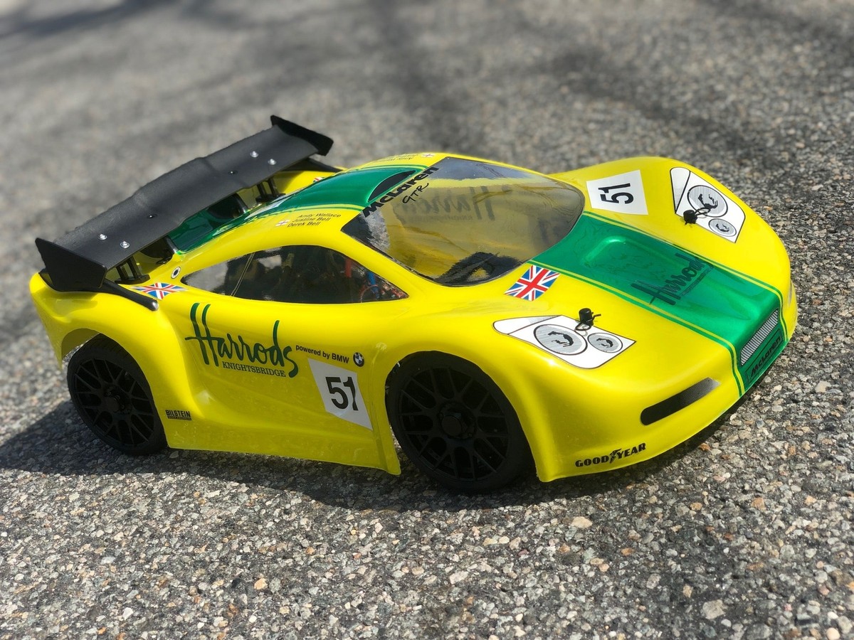 MCLAREN 1/8 SCALE GT CLEAR RC CAR BODY - 0122 SERPENT SRX8 HOBAO