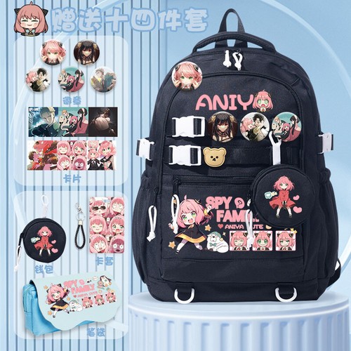 Anime Spy×family Kartoon Knapsack Student Backpack School Bag W/bage PencilCase - Picture 4 of 17