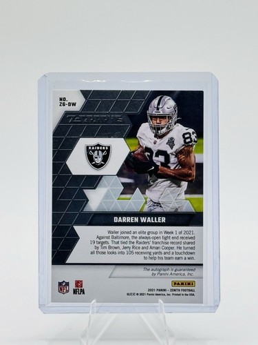 2021 Panini Zenith Z-Graphs Darren Waller Auto #ZG-DW /10 Raiders Autografo - Foto 2 di 2