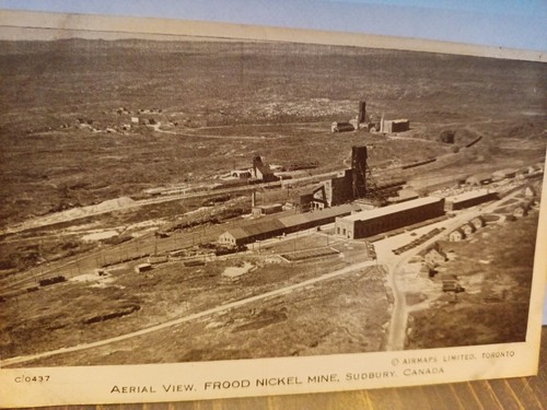 Vista aérea Frood Nickel Mine Sudbury Canadá postal sin publicar