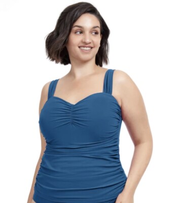 Gottex Tutti Frutti Sweetheart Underwire Tankini Petrol Plus Size 20W NWT $108