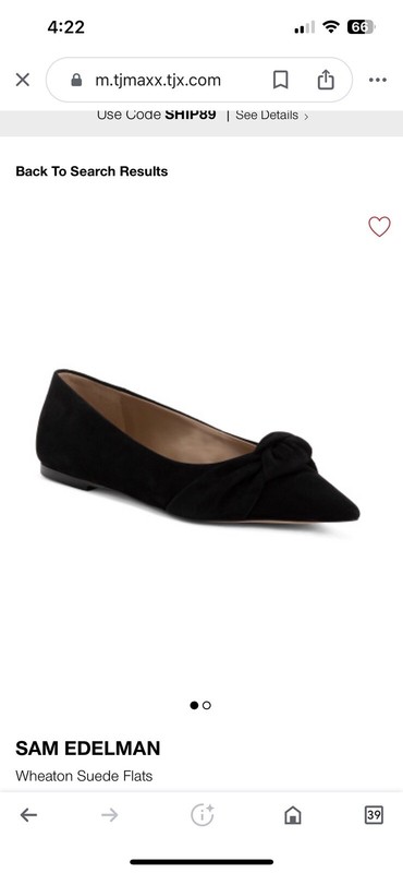 sam edelman  Women Black Suede Flats Shoes Size 8 Pointy Toe , Comfort Footbed
