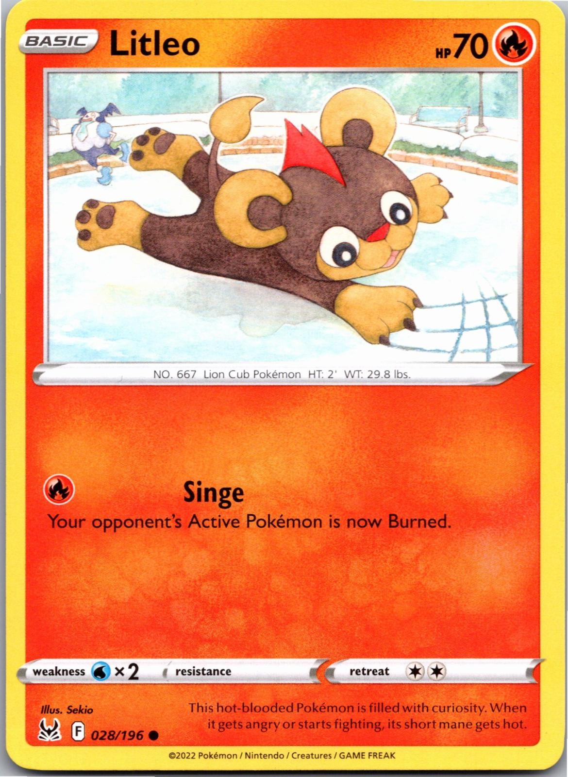 Litleo 028/196 Common Lost Origin Pokemon Near Mint