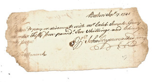 1741 JOHN HANCOCK UNCLE & GUARDIAN THOMAS HANCOCK DOCUMENT SGD JOHN FAYERWEATHER