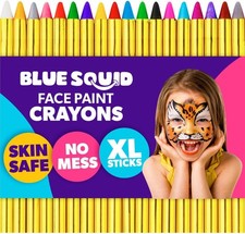Blue Squid Face Paint Crayons for Kids - 18 Colors Crayons, Essential Pack