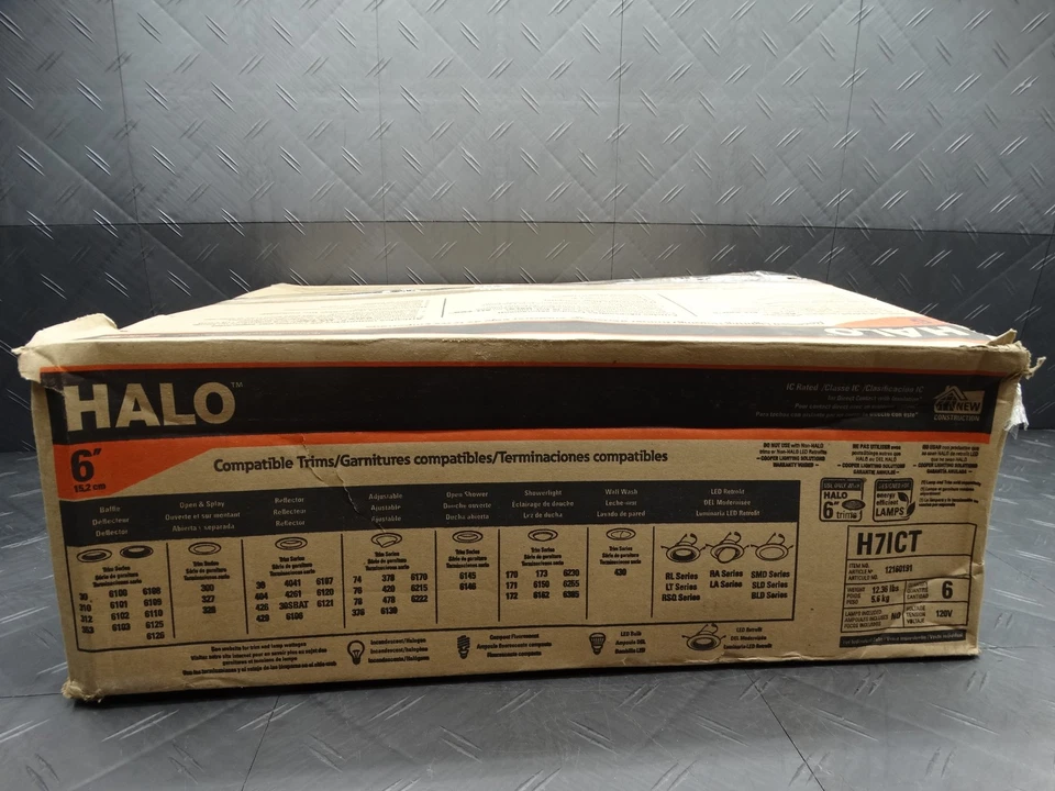 Carcasa/techo empotrado de aluminio de nueva construcción con clasificación IC HALO H7 6 pulgadas (paquete de 6) Foto 4 de 4