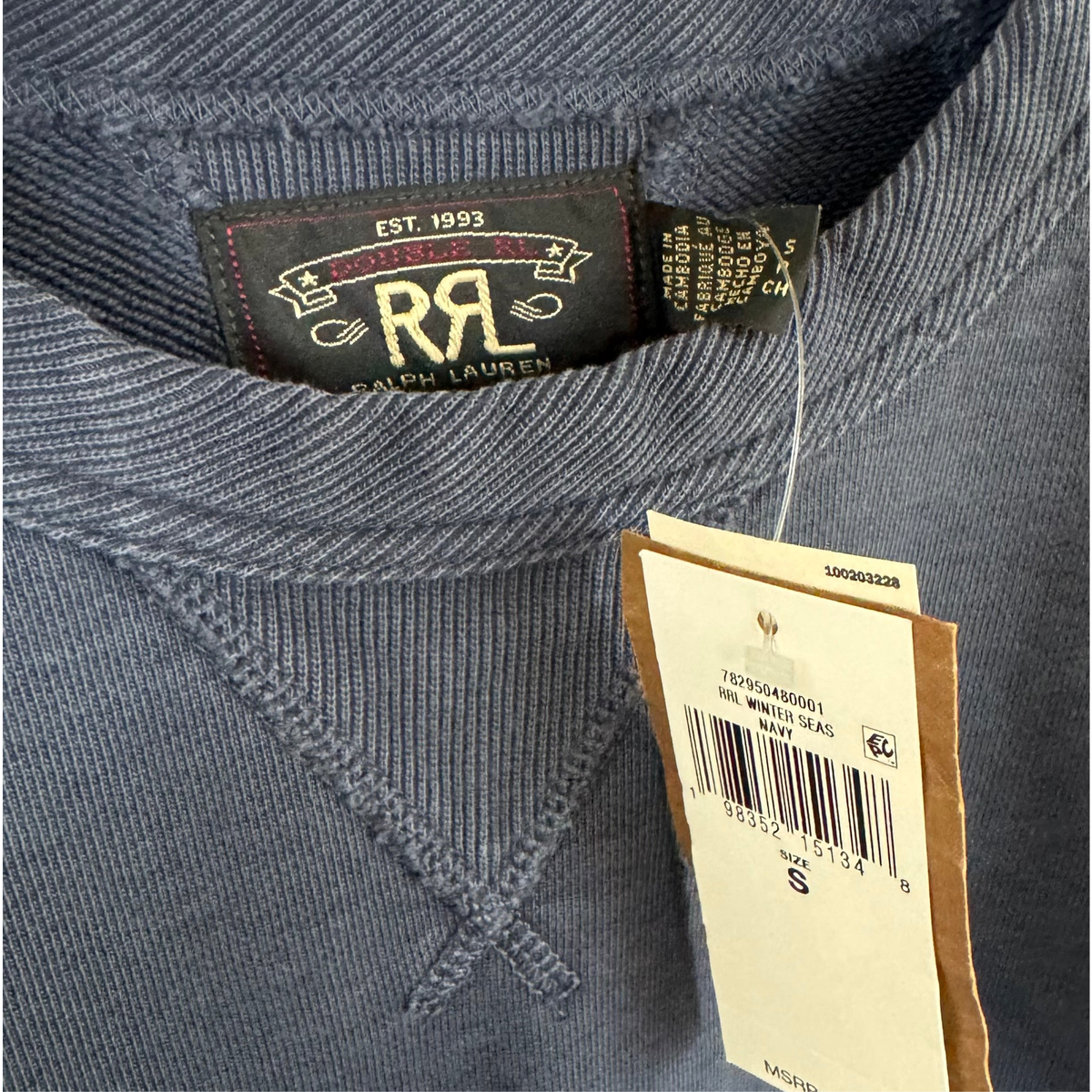 DOUBLE RL ralph lauren サーマル S RRL Ralph Lauren Double RL Winter Seas V Sweatshirt S NEW Heavy