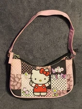 2012 Sanrio Hello Kitty Canvas Purse Hand Bag Small-RARE FIND!!!