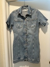 Zara Jean Skirt Dress Short Sleeve Buttoned Mini Women's Size Large