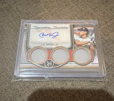 Topps Museum Collection Cal Ripken Jr. Triple Relic Auto #SWTRA-CRJ /50