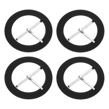 4Pcs Single Prong Belt Buckle, 1-5/8" 42mm Fabric Round Buckles, Black