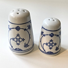 Salz-/Pfeffer-/Gewürz-Streuer-Set - Indisch Blau Saks Strohblume Strohmuster