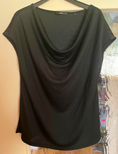 Zero Damen Shirt Gr. 38 schwarz Wasserfallaus...