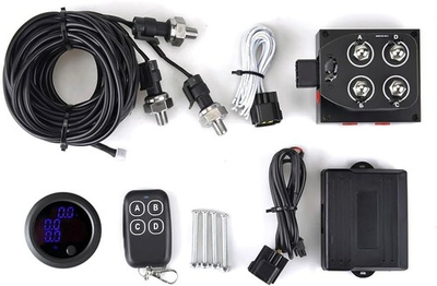 #ad Air Ride Suspension Manifold Solenoid Valve Controller Kit with Pressure Gauge $99.99