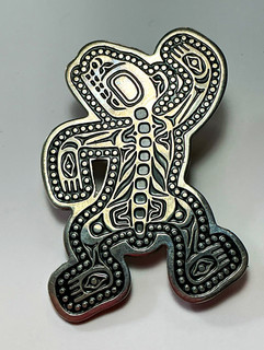 Vintage Lyle Wilson Haisla Art “Spirit Bear Dancing” Brooch/Pendant