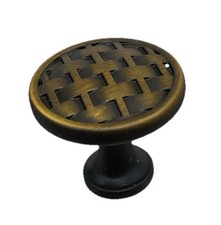 Allen Roth 1.25" Aged Brass Round Antique Cabinet Knobs Lot Of 5 85