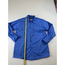 STEELGUARD FR Essentials Long Sleeve Work Shirt Blue Flame Resistant Men's L