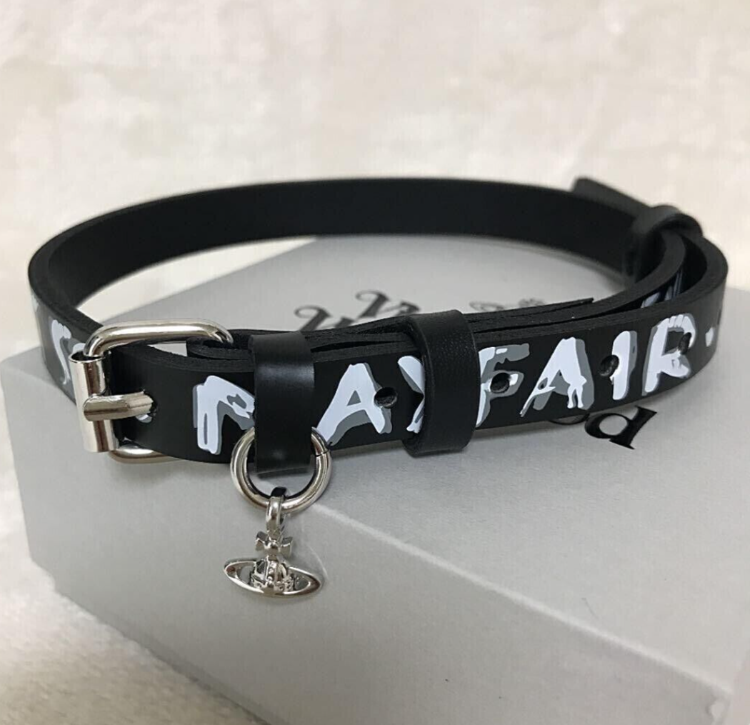 Vivienne Westwood Orb Choker Necklace Bracelet Leather Black