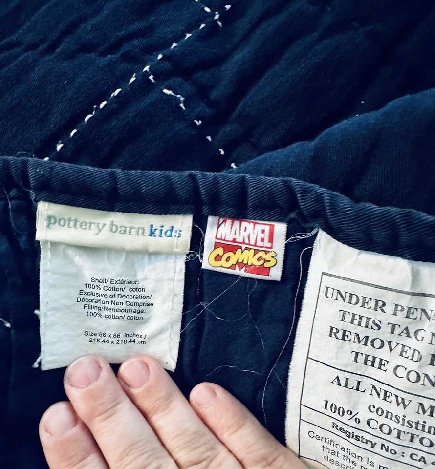 RARE Pottery Barn Kids Marvel Captain America Full/Queen Quilt (86”x86”) - Image 3 of 4