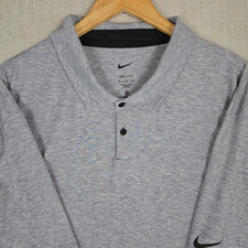 NIKE Mens Size 3XL Soft Lyocell Blend Polo Shirt Gray Short Sleeve Dri-Fit Golf