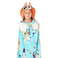 Bluey Hooded Throw Blanket, Soft Silk Touch Poncho Cape, Plush Blanket, 40x50"