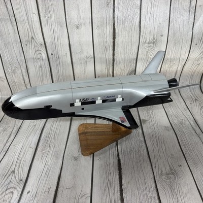 Hand Crafted Mahogany Wood X-37B USAF 18  Table Top Model Damaged (NO STAND)