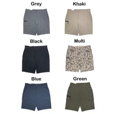 Iron Co. Mens Stretch Hybrid Cargo Short, Side Zipper Cargo Pocket