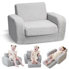 3-in-1 Toddler Couch Toddler Chairs Comfy 1-3 Years Old, Kids Couch Bed Fold Out