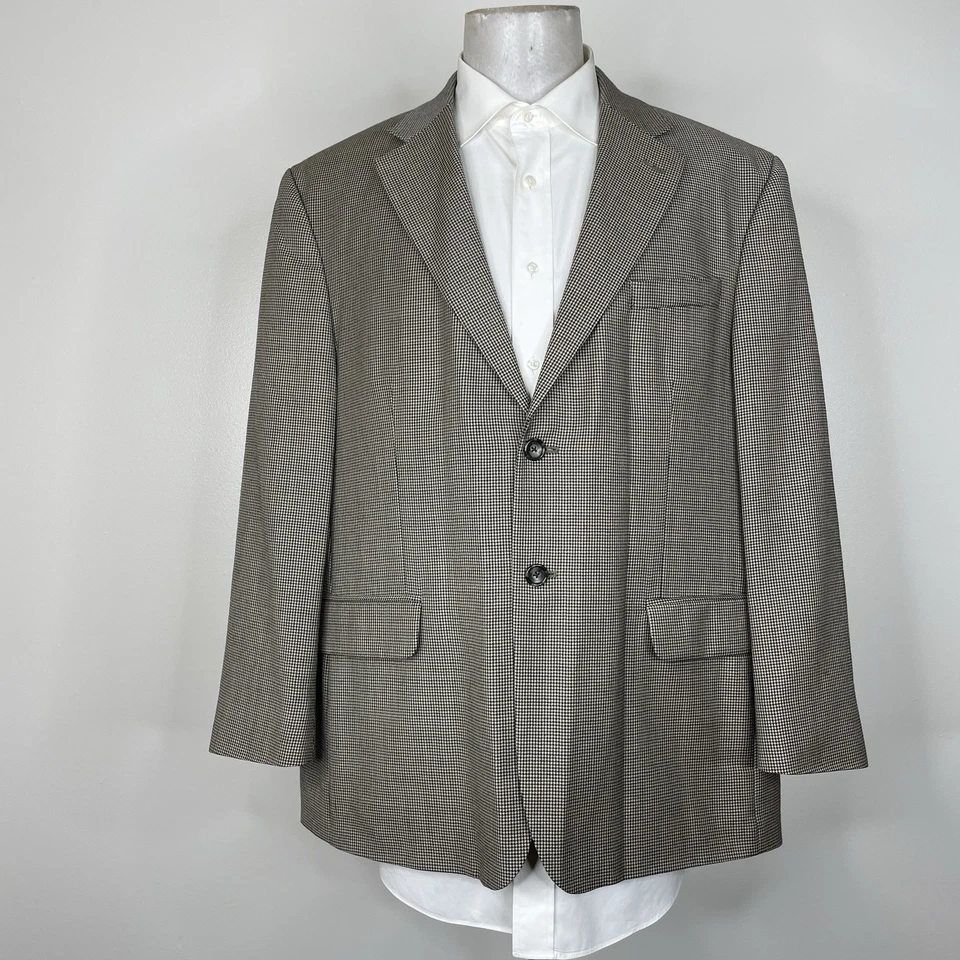 Abrigo deportivo Stafford para hombre 44S multicolor pata de gallo lana dos botones Foto 2 de 4