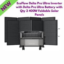 EcoFlow Delta Pro Ultra Inverter + One Battery + Qty 2 400W Foldable Solar Panel